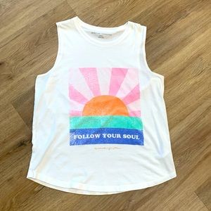SPIRITUAL GANGSTER White Follow Your Soul Muscle Tank